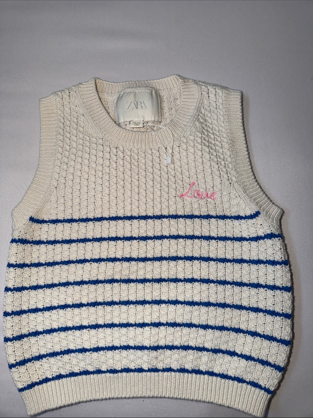 ZARA Kids Knit “Love” Sweater – 8/9 Years
